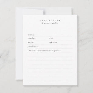 Carte De Correspondance Souhaits et prédictions pour bébés personnalisés G