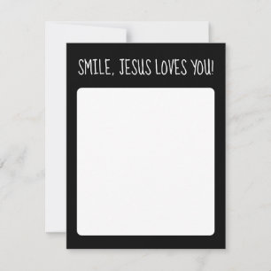 Carte De Correspondance Souriez, Jésus vous aime Noir et Blanc