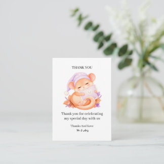 Carte De Correspondance Souris endormie merci