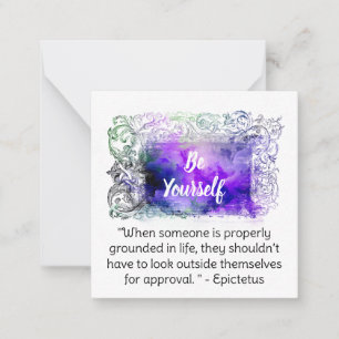 Carte De Correspondance *~* SOYEZ VOUS-MÊME AP62 Epictetus Flat Note Card