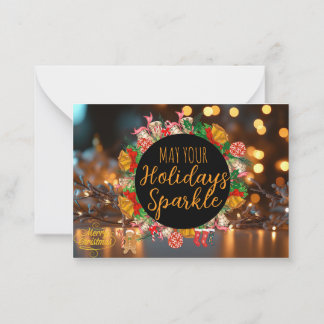 Carte De Correspondance Sparkle and Glow Holiday Photo Card