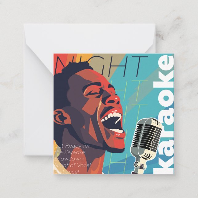 Carte De Correspondance Spectacle du Karaoke (Devant)