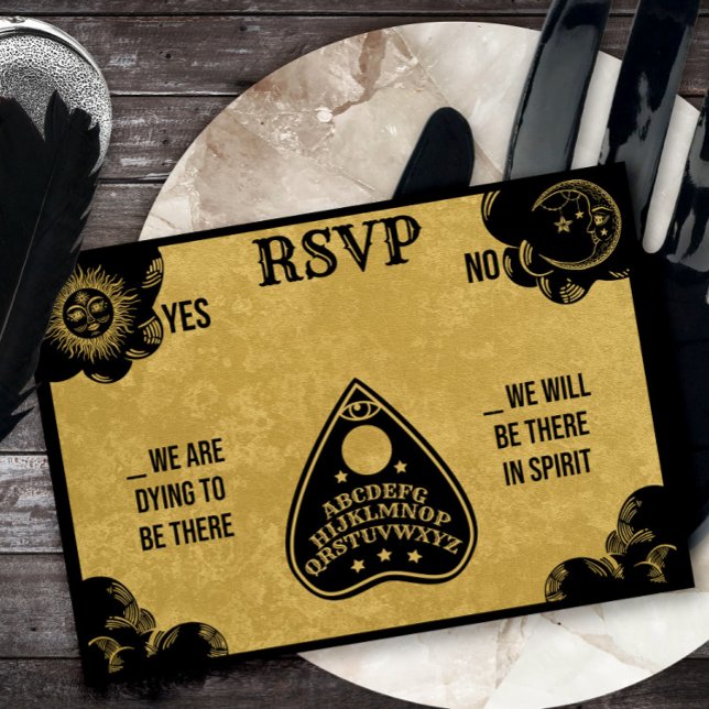 Carte De Correspondance Spirit Board Gothique, Automne & Halloween Mariage (Créateur téléchargé)