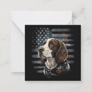 Carte De Correspondance Springer Spaniel Chien Drapeau Américain