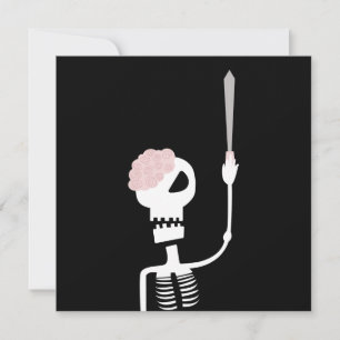 Carte De Correspondance Squelette d'Halloween avec épée