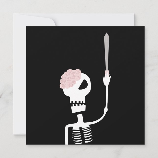 Carte De Correspondance squelette d'Halloween avec une épée  (Devant)