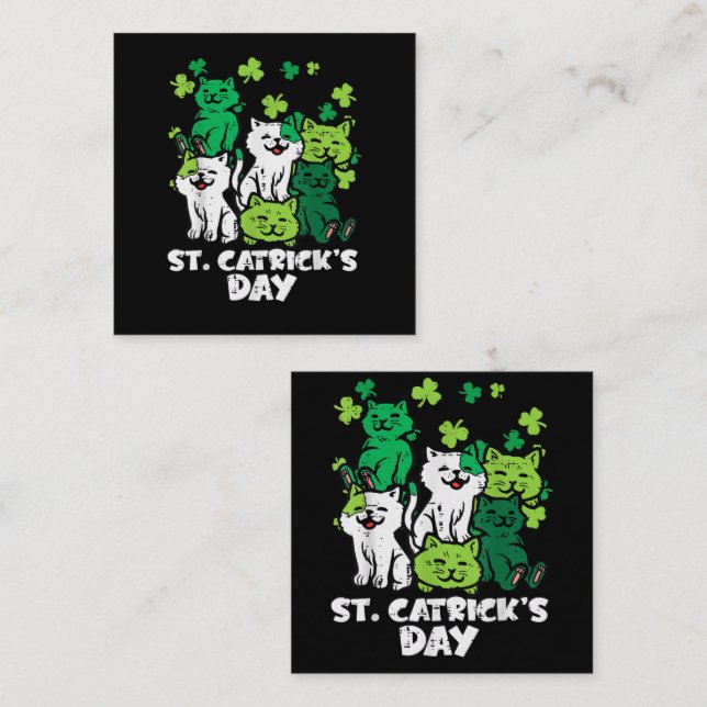Carte De Correspondance St Patricks Catricks Day Cats Saint Pattys (Devant / Derrière)