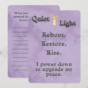 Carte De Correspondance Starry Dusty Lavender et Candlelight Reset Quote