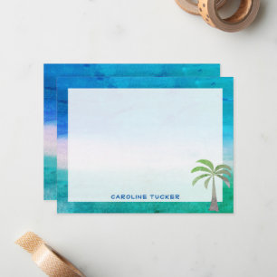 Carte De Correspondance Station tropicale Ocean Beach Palm Tree