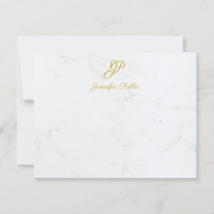 Carte De Correspondance Stationery Gold Design Marbre Personnalisé
