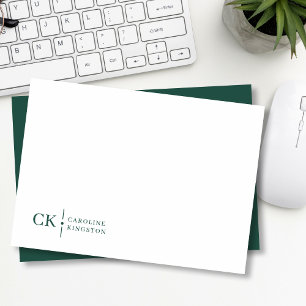 Carte De Correspondance Stationery minimaliste Personnalisé Monogramme For