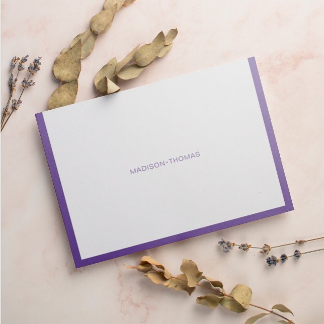 Carte De Correspondance Stationery moderne tendance violet violet frontièr (Créateur téléchargé)