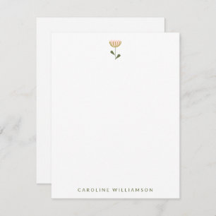 Carte De Correspondance Stationery personnalisé minimaliste floral élégant