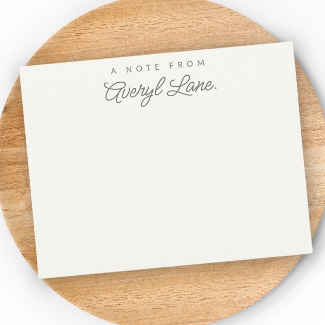 Carte De Correspondance Stationery Personnalisé Simple Script Blanc Ivoire (Créateur téléchargé)