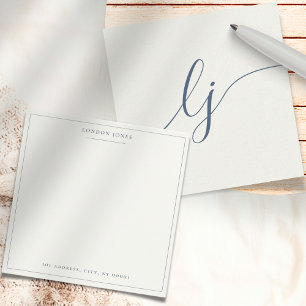 Carte De Correspondance Stationery personnalisée en écriture marine