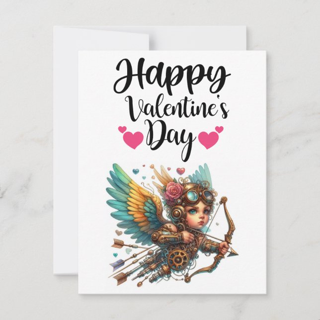 Carte De Correspondance Steampunk Cupid Saint-Valentin (Devant)