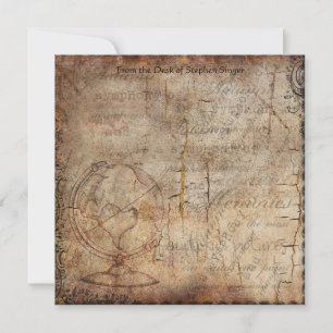Carte De Correspondance Steampunk Globe Travel Journal Papier