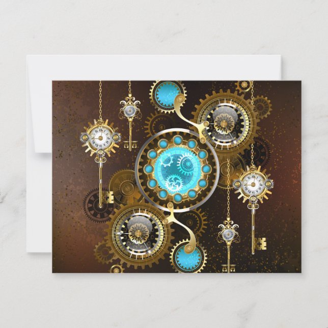 Carte De Correspondance Steampunk Rusty Background (Devant)