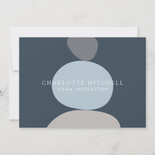 Carte De Correspondance Stones Zen Abstraites modernes Logo Bleu