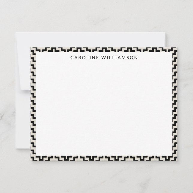 Carte De Correspondance Style Black White Line Art Nom personnalisé (Devant)