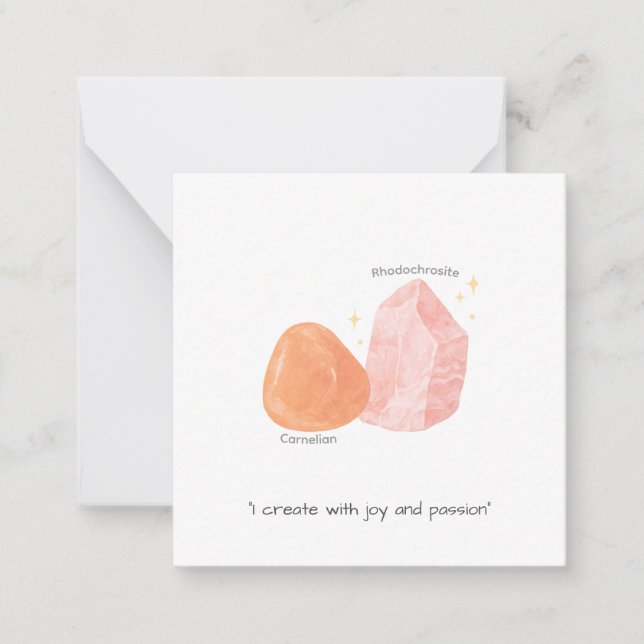 Carte De Correspondance Style d'affirmation Carnelien & Rhodochrosite 2 (Devant)