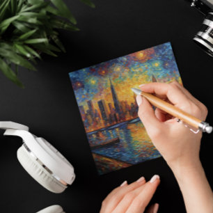 Carte De Correspondance Style New York City Skyline van Gogh
