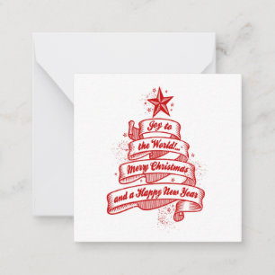 Carte De Correspondance Style rétro Fêtes de Noël Joie Rouge Blanc Personn