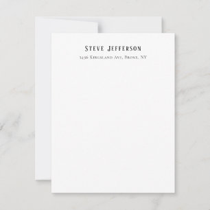 Carte De Correspondance Style Tendance Élégant Minimaliste Noir Blanc