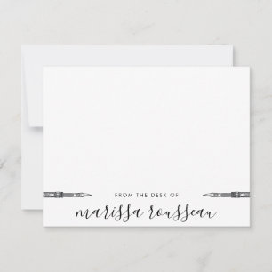 Carte De Correspondance Stylet Vintage de signature de joli script