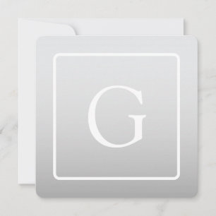 Carte De Correspondance Subtil Gray Gradient Nom de famille Monogramme