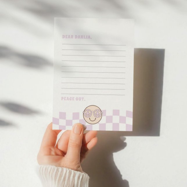 Carte De Correspondance Super fille À damiers visage heureux | Capsule tem (Créateur téléchargé)