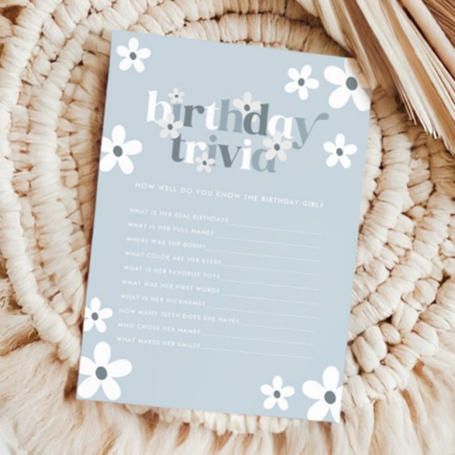 Carte De Correspondance Super Retro Daisy Girls 1er anniversaire Trivia (Créateur téléchargé)