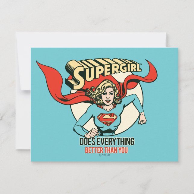 Carte De Correspondance Supergirl fait tout mieux que toi (Devant)