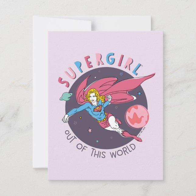 Carte De Correspondance Supergirl hors de ce monde Retro Graphisme (Devant)