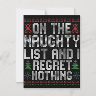 Carte De Correspondance Sur la liste vilain et je ne regrette rien Noël