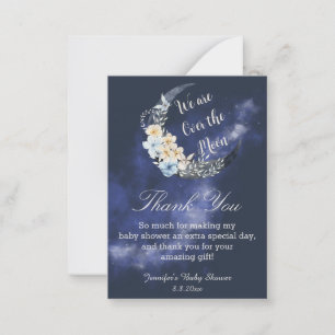 Carte De Correspondance sur la lune marine floral merci baby shower