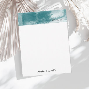Carte De Correspondance Sur la plage Ocean Watercolor Mariage été
