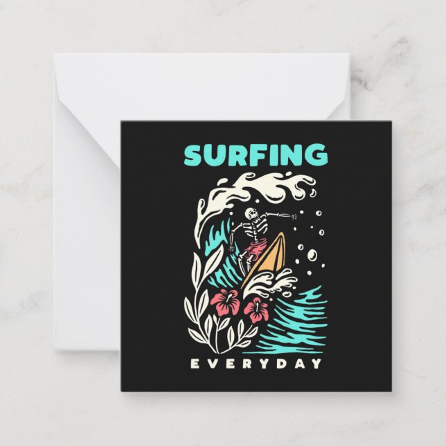 Carte De Correspondance Surfing Everyday (Devant)