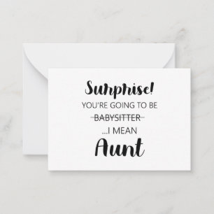 Carte De Correspondance Surprise Vous Allez Être La Tante Babysitter