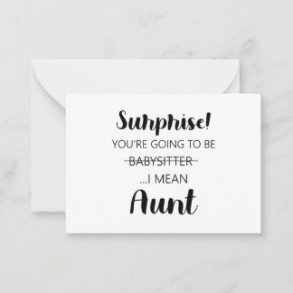 Carte De Correspondance Surprise Vous Allez Être La Tante Babysitter