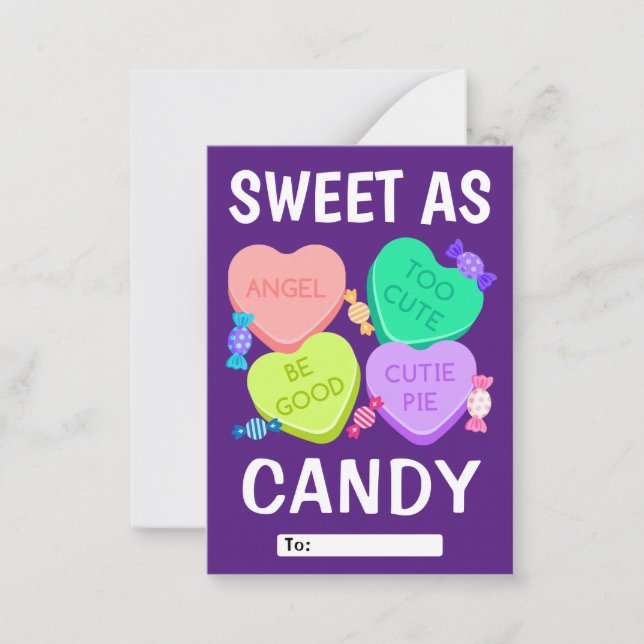 Carte De Correspondance Sweet as Candy Classroom Valentine's Day Note Card (Devant)