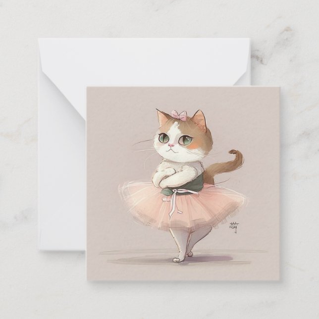 Carte De Correspondance Sweet ballerine kitty (Devant)