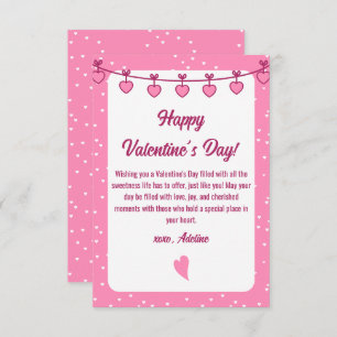 Carte De Correspondance Sweet Embrace : Pink, White Romantic Valentines Da