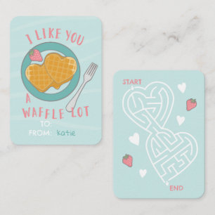 Carte De Correspondance Sweet, Heart Waffles classe Valentine