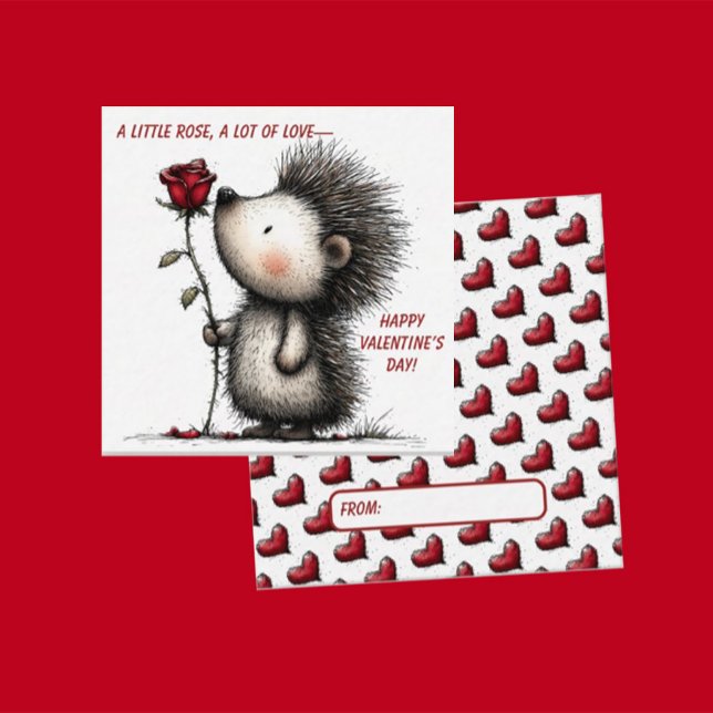 Carte De Correspondance Sweet Hedgehog Valentine Card  (Créateur téléchargé)
