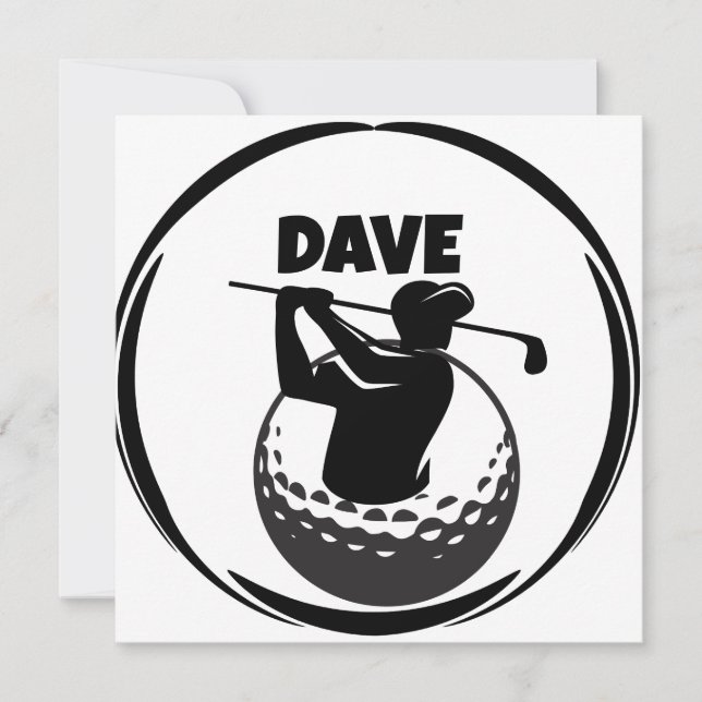 Carte De Correspondance Swing de golf masculin & Balle de golf (Devant)