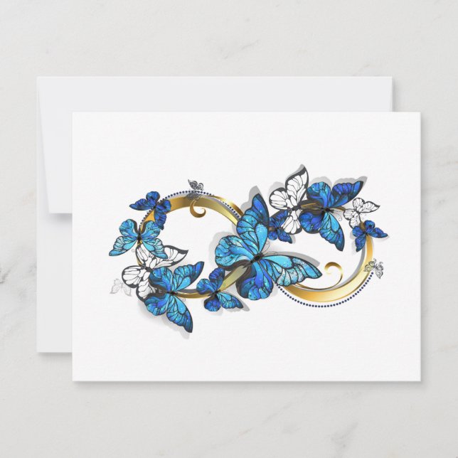 Carte De Correspondance Symbol Infinity of Blue Morpho Butterflies (Devant)
