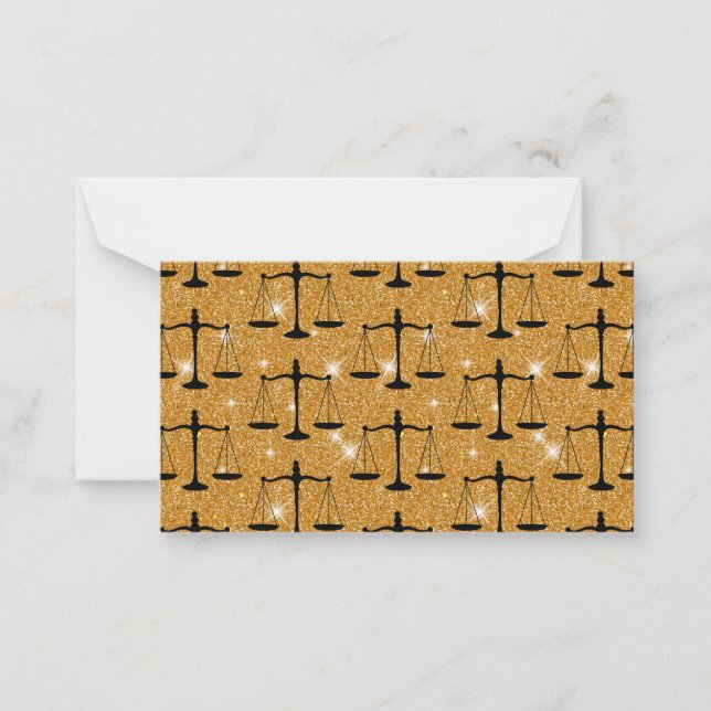 Carte De Correspondance Symbole de justice Balances équilibrées Parties sc (Devant)