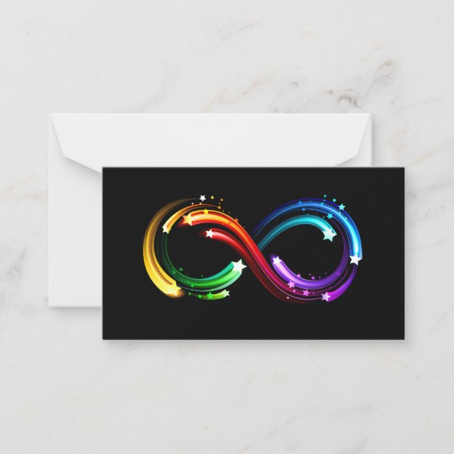 Carte De Correspondance Symbole de l'infini des comètes arc-en-ciel (Devant)