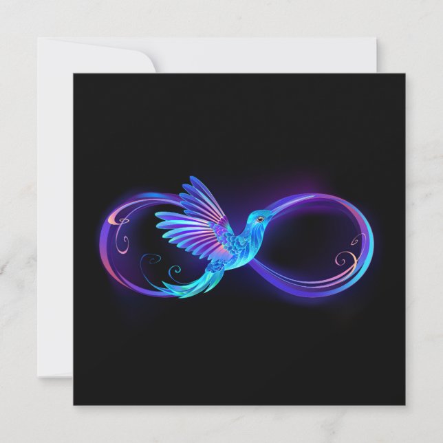 Carte De Correspondance Symbole de Neon Infinity par Glowing Hummingbird (Devant)